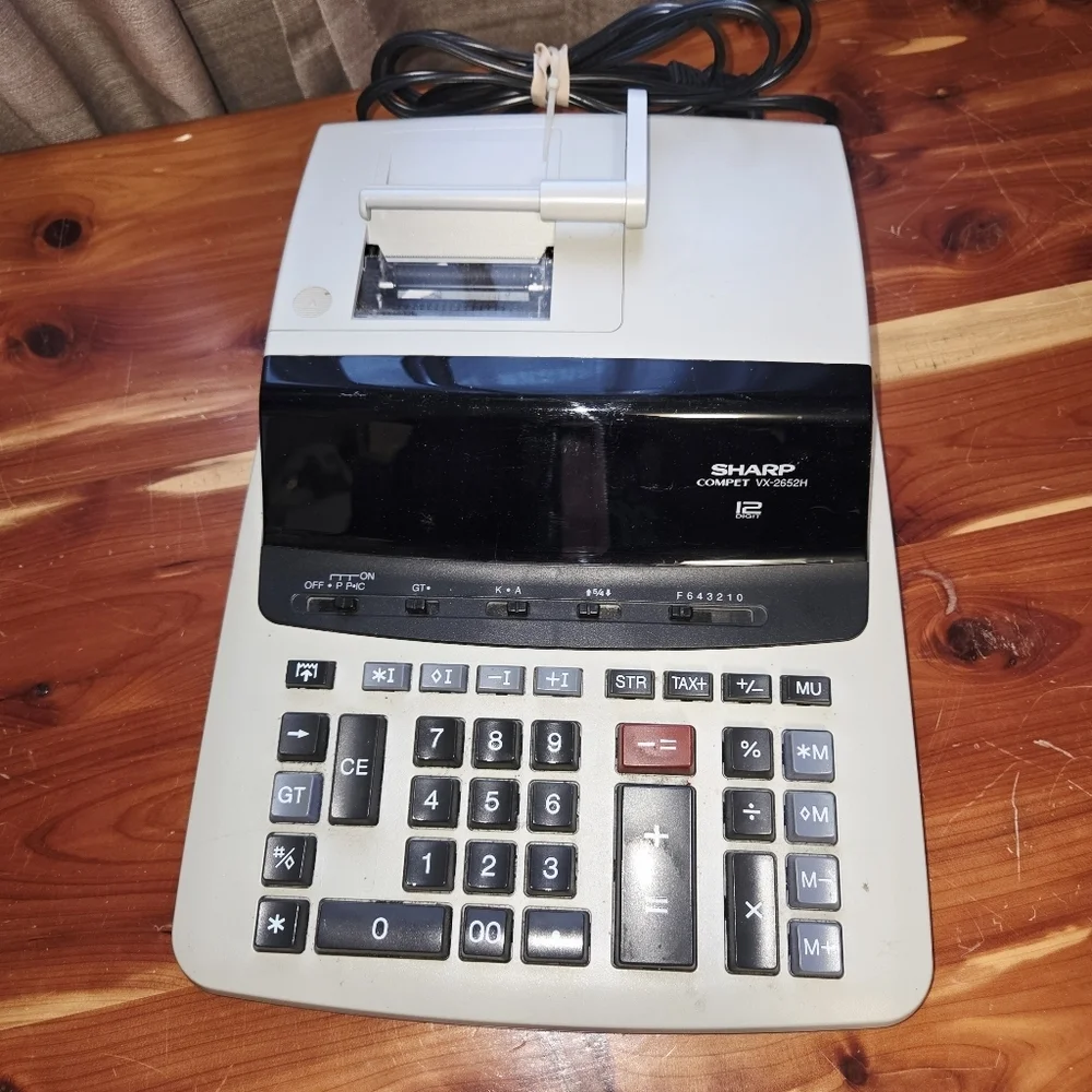 sharp compet vx-2652h desk top calculator with roll print capabilities